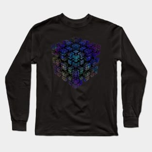 Rainbow Fractal Cube Long Sleeve T-Shirt